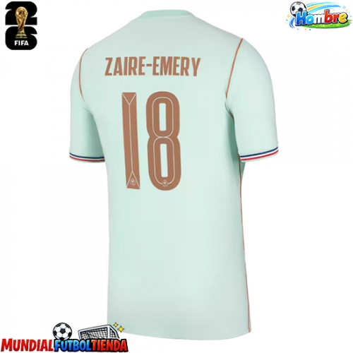 Camiseta Francia Warren Zaire-Emery #18 Segunda Equipación Replica Mundial 2026 mangas cortas